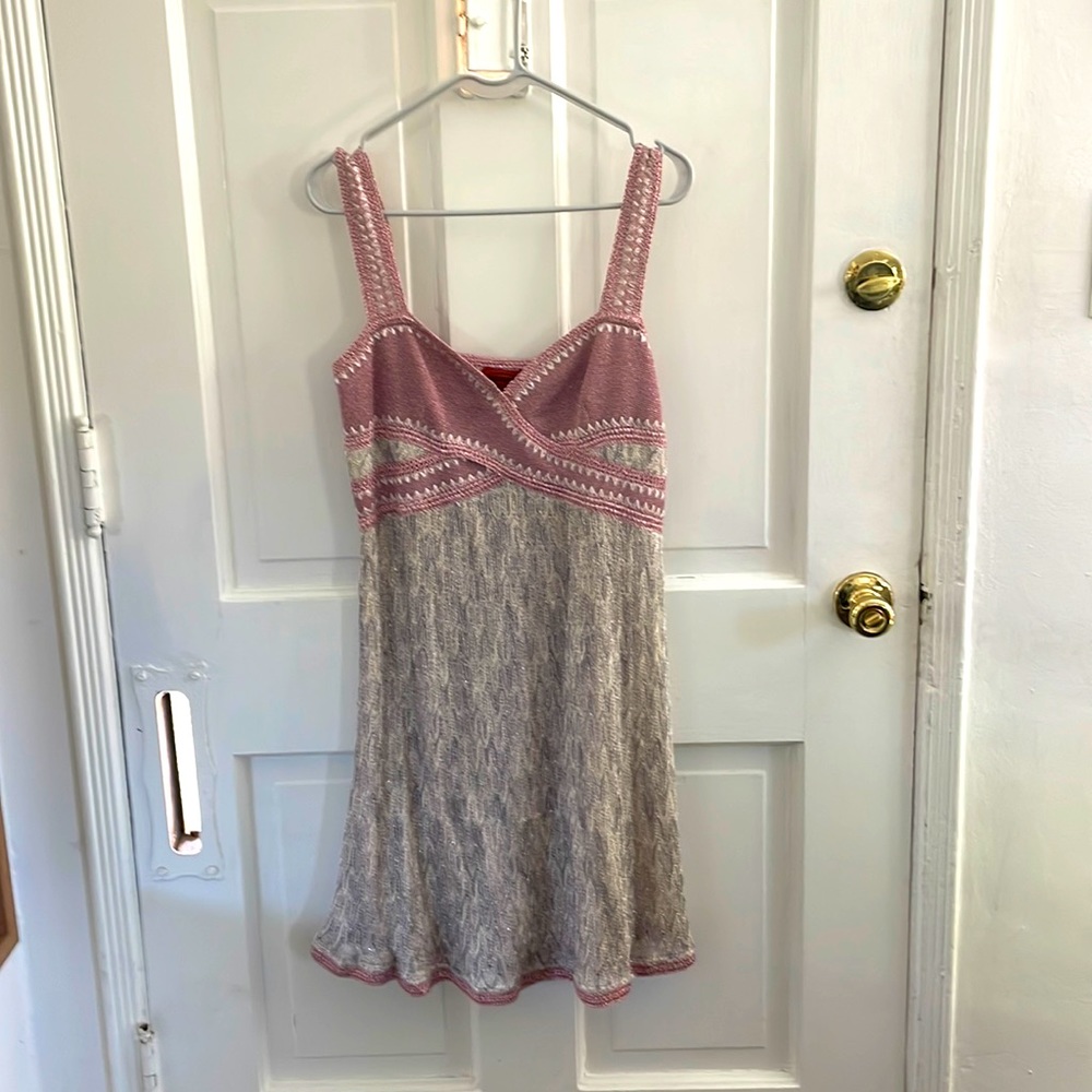 VINTAGE MISSONI PINK METALLIC MINI DRESS